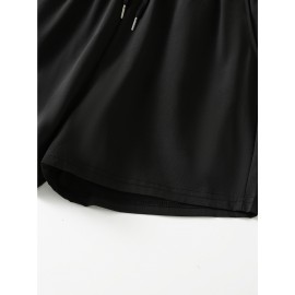 Women's Summer Shorts 3pcs | Quick-Dry Polyester | Elastic Waistband with Drawstring | Geometric Print | Multi-Color Casual & Beach Wear | Lightweight, Non-Stretch Fabric | All-Season Comfort Fit