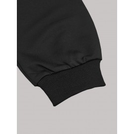 Women'S Casual Letter Print Sweatshirt and Jogger Set - 