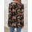 Plus Size, Plus Size Women's Elegant V-Neck Long Sleeve Blouse - Brown/Beige/Taupe Floral Print Tunic Top, Wrinkle-Resistant & Machine Washable, Loose Fit for Jeans or Dresses (Casual to Formal) - Spring Summer Fall Wardrobe Staple