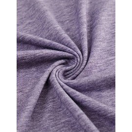 Women'S Casual V-Neck T-Shirt with Alphabet Print, Polyester 60%, Rayon 35%, Spandex 5%, Medium Stretch Knit Fabric, Regular Length, for Spring/Summer/Fall - 180g/m²